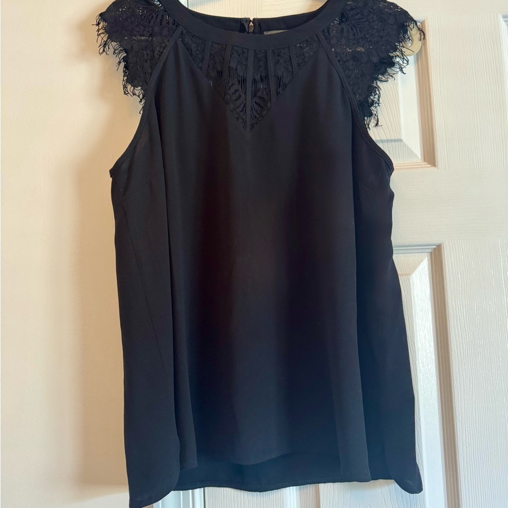 Brixon Ivy Black Lace Accent Blouse